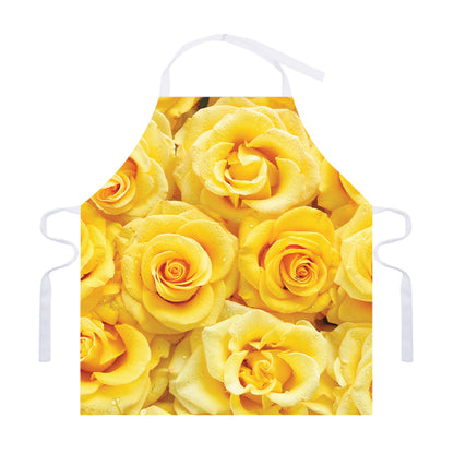Yellow Rose Print Adjustable Apron