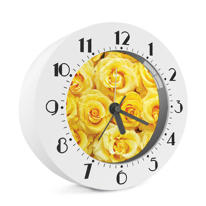 Yellow Rose Print Alarm Clock