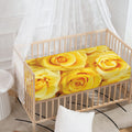 Yellow Rose Print Baby Crib Sheet