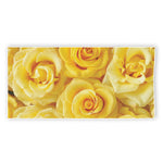 Yellow Rose Print Beach Towel