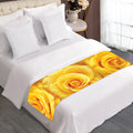 Yellow Rose Print Bed Runner