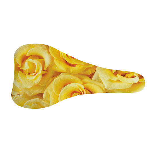 Yellow Rose Print Bicycle Seat Cover