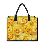 Yellow Rose Print Canvas Tote Bag