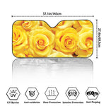 Yellow Rose Print Car Windshield Sun Shade