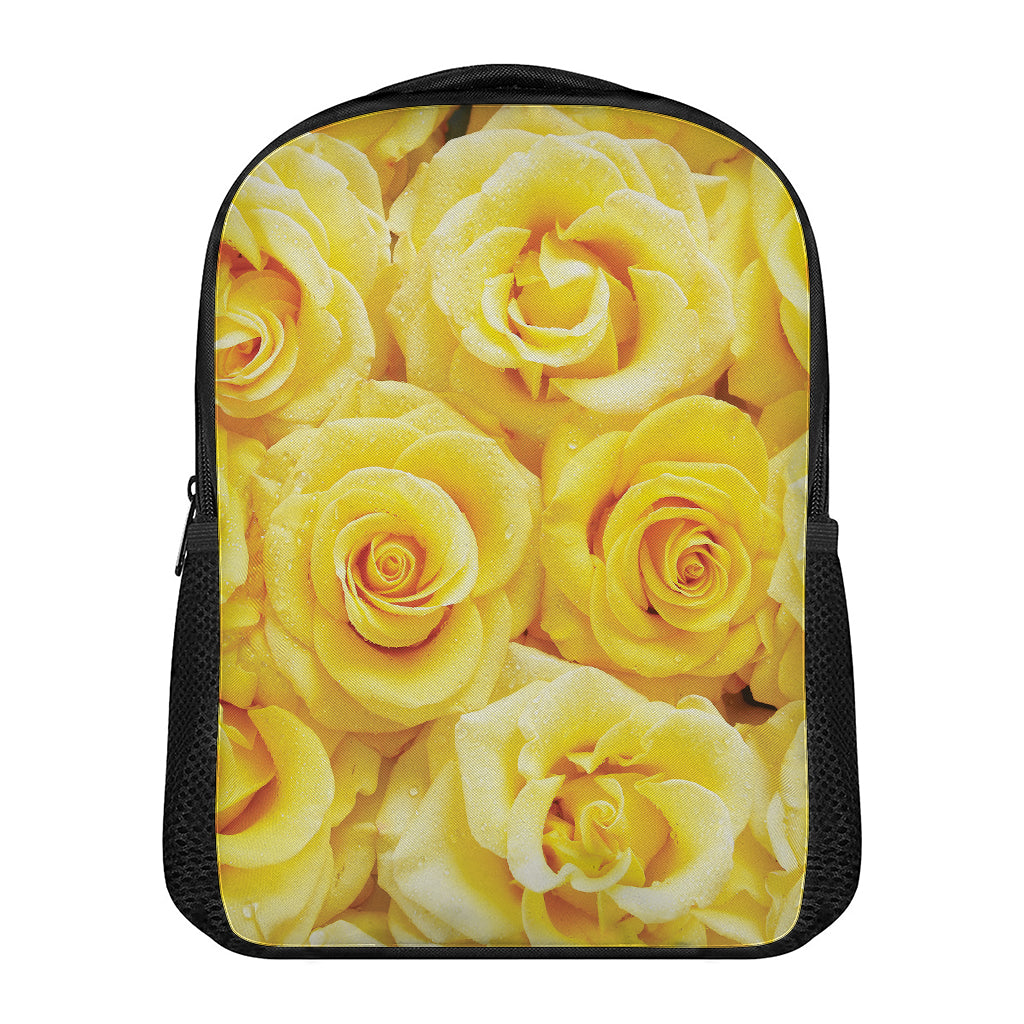 Yellow Rose Print Casual Backpack