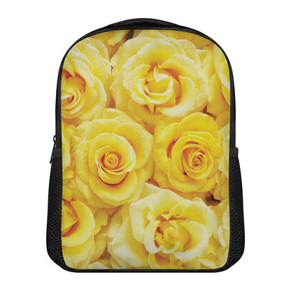 Yellow Rose Print Casual Backpack