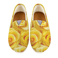 Yellow Rose Print Casual Shoes
