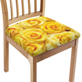 Yellow Rose Print Chair Cushion Cover