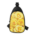 Yellow Rose Print Sling Bag