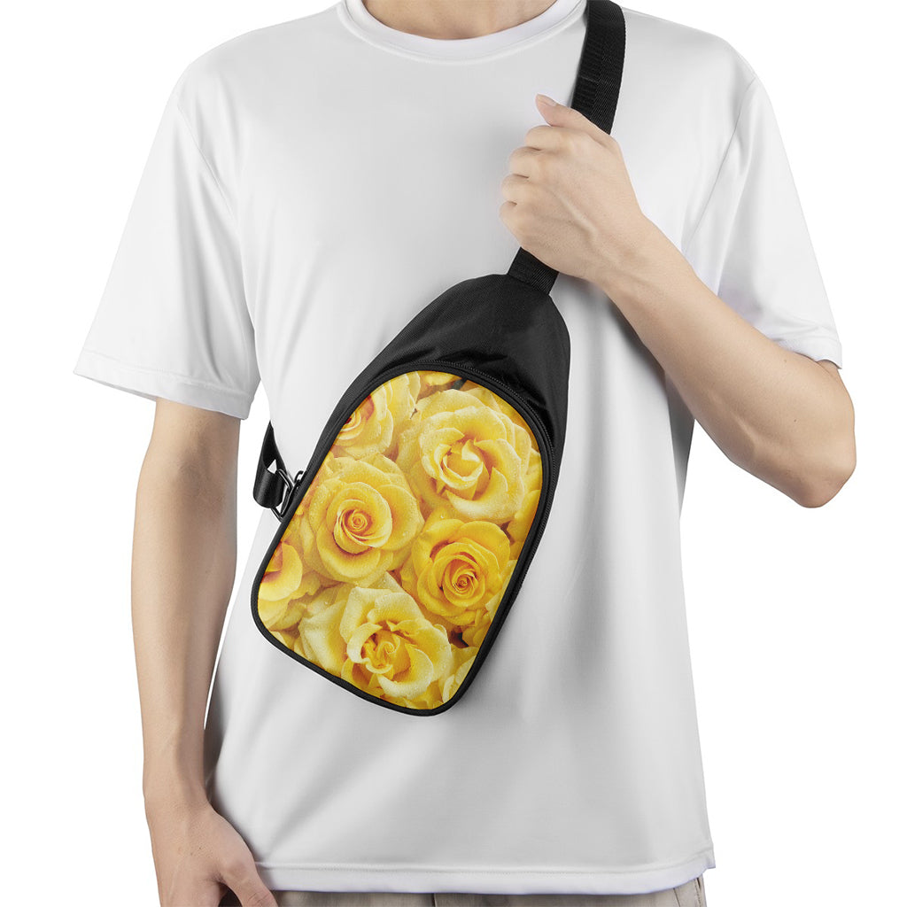 Yellow Rose Print Chest Bag