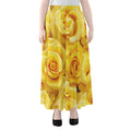 Yellow Rose Print Chiffon Maxi Skirt