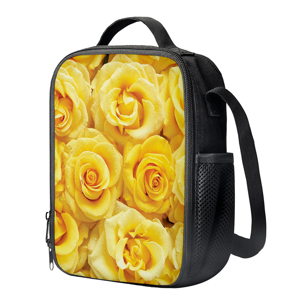 Yellow Rose Print Crossbody Lunch Bag