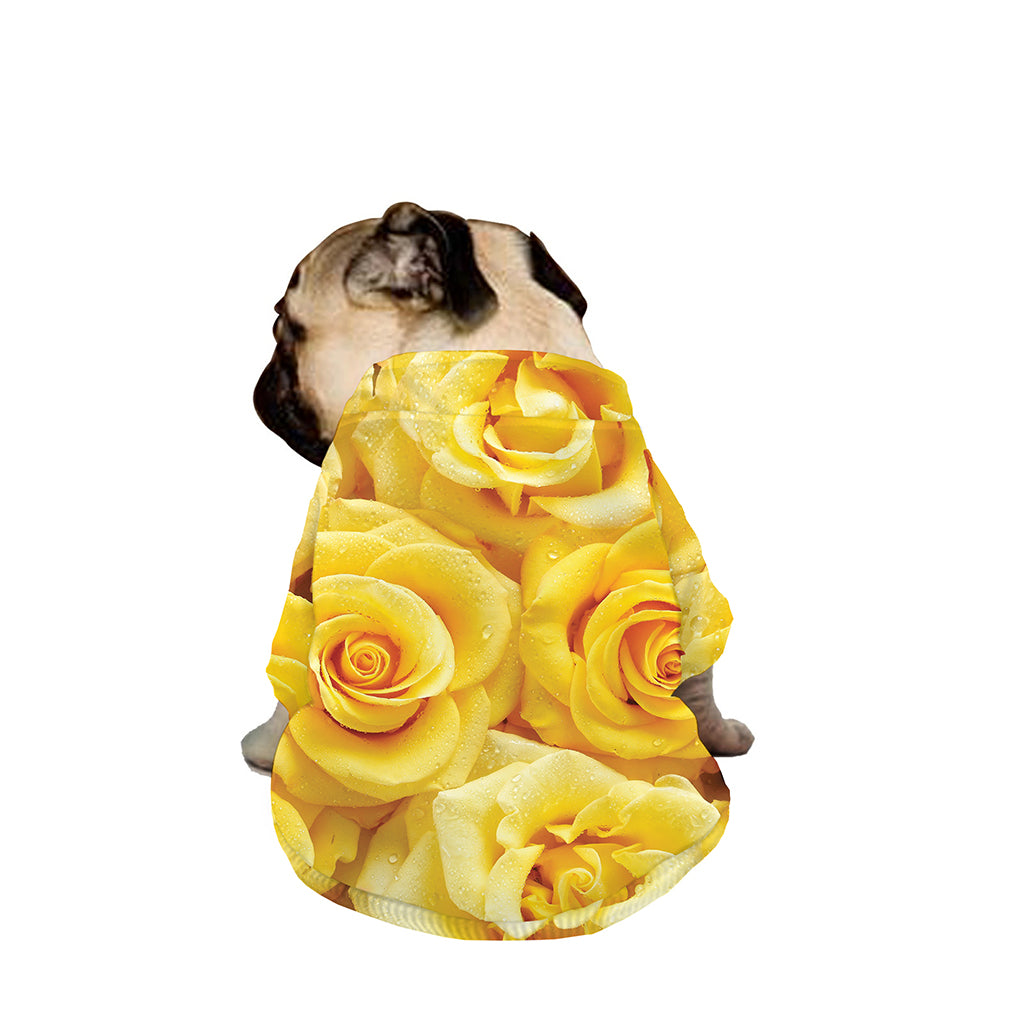 Yellow Rose Print Dog Zip Up Jacket