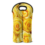 Yellow Rose Print Double Neoprene Wine Tote