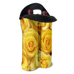 Yellow Rose Print Double Neoprene Wine Tote