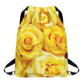 Yellow Rose Print Drawstring Backpack