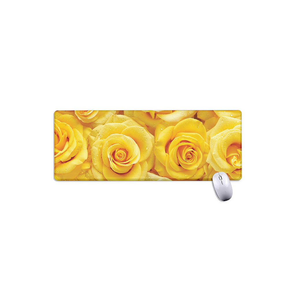 Yellow Rose Print Extended Mouse Pad