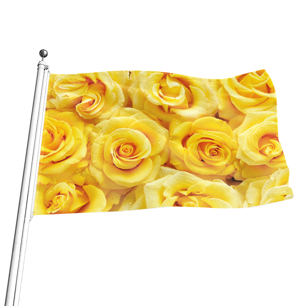 Yellow Rose Print Flag