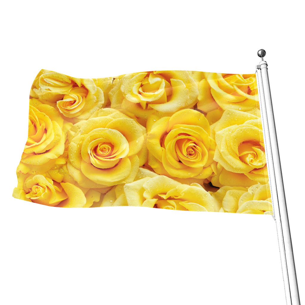 Yellow Rose Print Flag