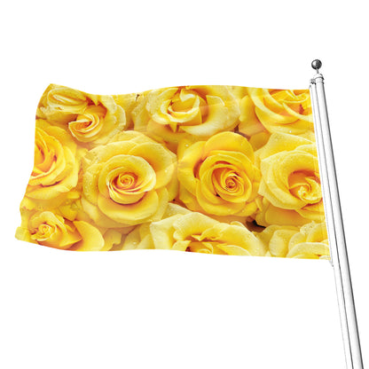Yellow Rose Print Flag