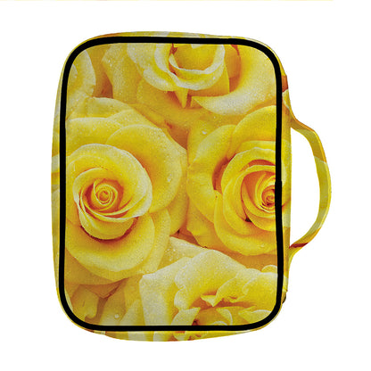 Yellow Rose Print Front Pocket Bible Bag