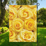 Yellow Rose Print Garden Flag