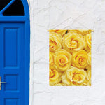 Yellow Rose Print Garden Flag
