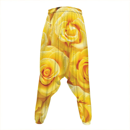 Yellow Rose Print Hammer Pants
