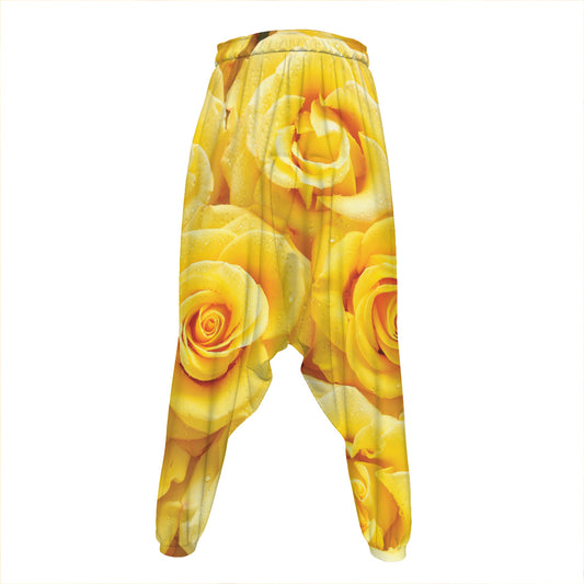 Yellow Rose Print Hammer Pants