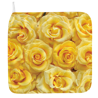 Yellow Rose Print Hand Towel