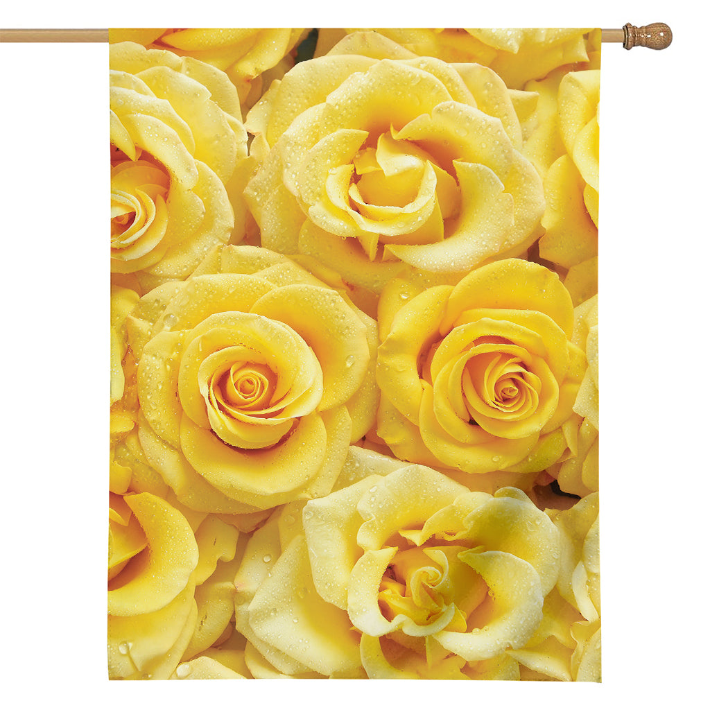 Yellow Rose Print House Flag