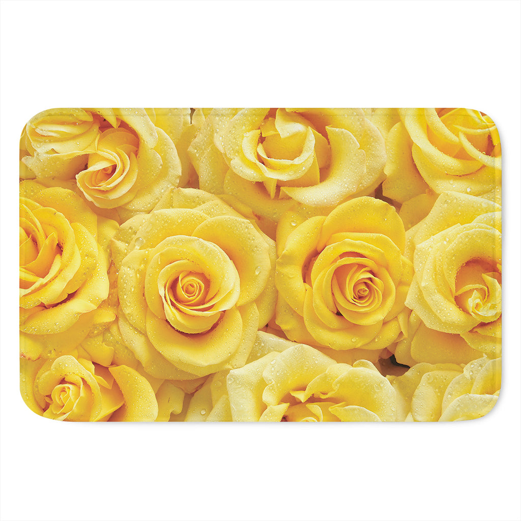 Yellow Rose Print Indoor Door Mat