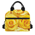 Yellow Rose Print Insulated Lunch Bag