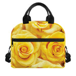 Yellow Rose Print Insulated Lunch Bag