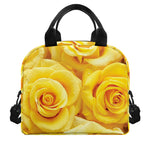 Yellow Rose Print Insulated Lunch Bag