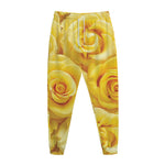 Yellow Rose Print Jogger Pants