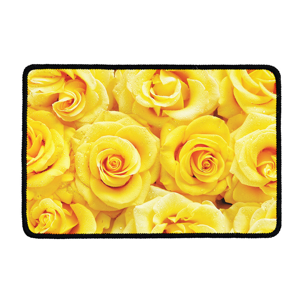 Yellow Rose Print Kitchen Mat
