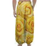 Yellow Rose Print Lantern Pants