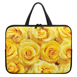 Yellow Rose Print Laptop Sleeve With Handle