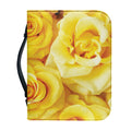 Yellow Rose Print Leather Bible Cover