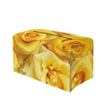 Yellow Rose Print Leather Tissue Box Cover