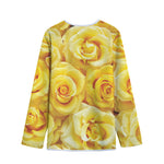 Yellow Rose Print Long Sleeve Short Coat