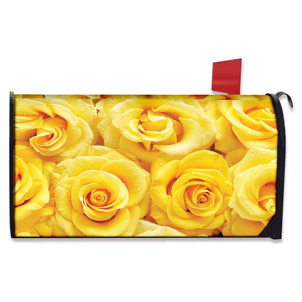 Yellow Rose Print Mailbox Cover
