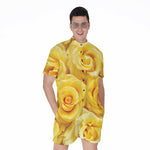 Yellow Rose Print Men's Rompers
