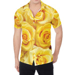 Yellow Rose Print Men's Shirt
