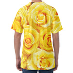 Yellow Rose Print Men's Velvet T-Shirt