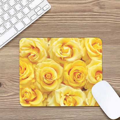 Yellow Rose Print Mouse Pad