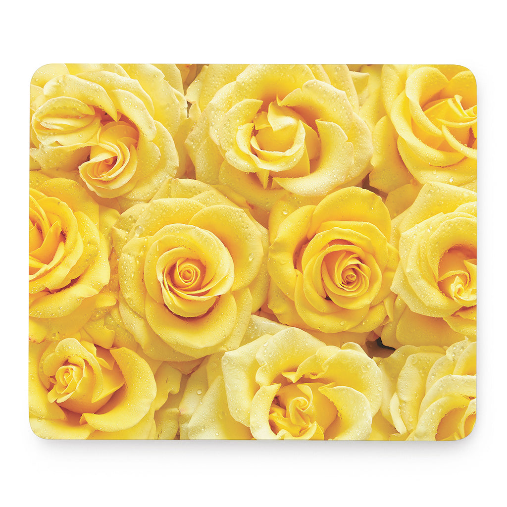 Yellow Rose Print Mouse Pad