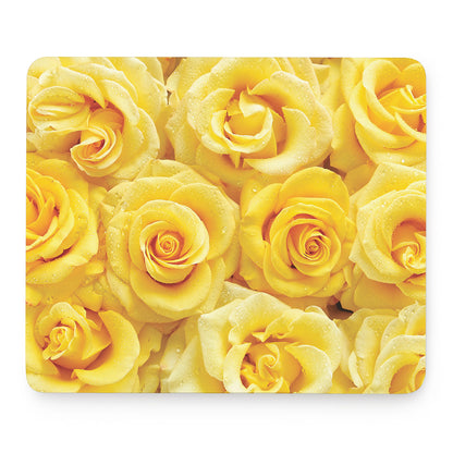 Yellow Rose Print Mouse Pad