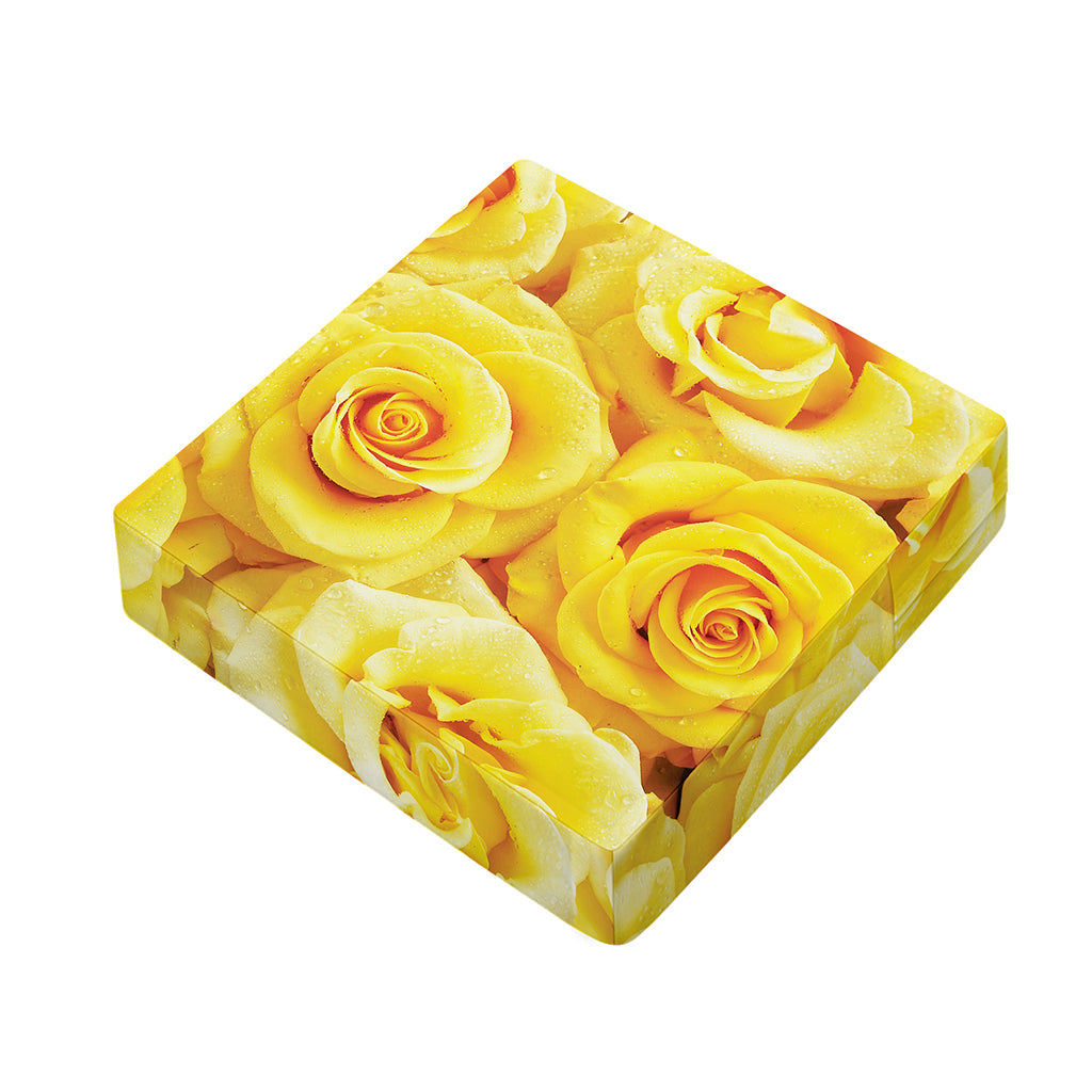 Yellow Rose Print Outdoor Seat Cushion Cover